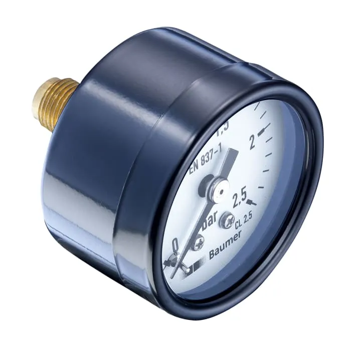Bourdon Analogue Pressure Gauge 6bar Back Entry 40mm Outside Diameter