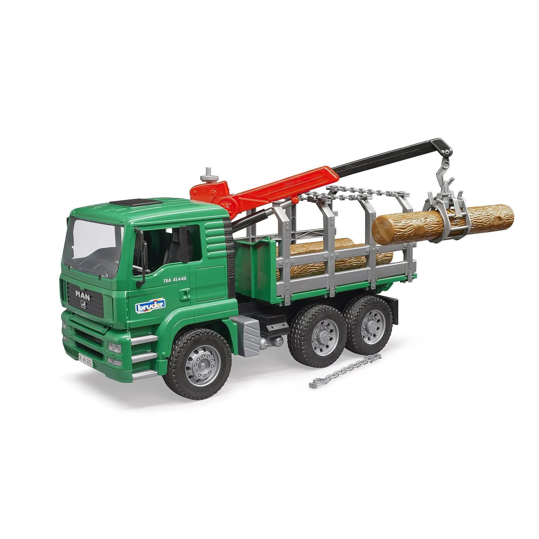 Bruder MAN Timber Transport Truck with Loading Crane and 3 Tree Trunks