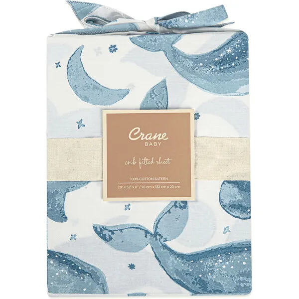 Crane Baby Crib Sheet (Whale), Caspian