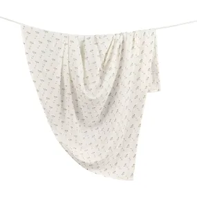 Crane Baby Organic Cotton Poppy Single Swaddle, White