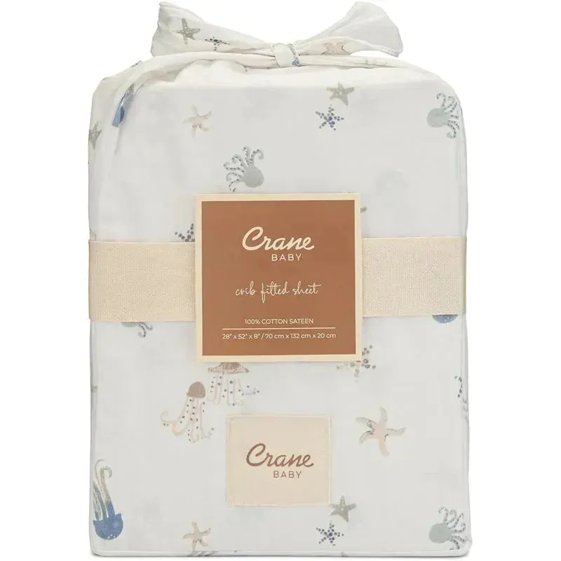 Crane Bedding - Cove Fitted Crib Sheet, Sea Life