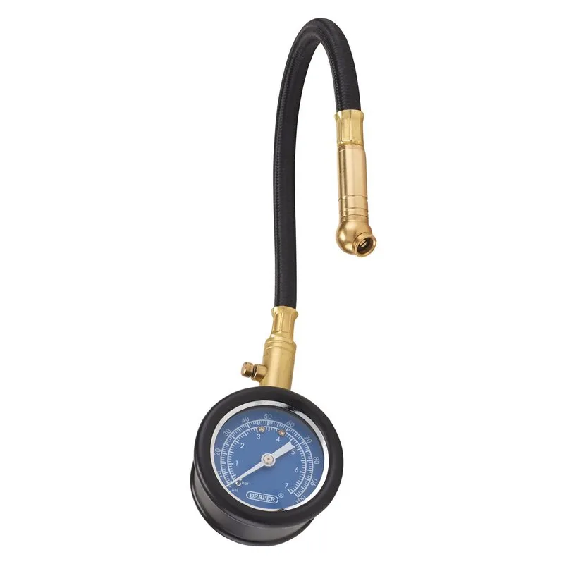 Draper TPG100A Tyre Pressure Gauge with Flexible Hose - Code: 69924 - Pack Qty 1