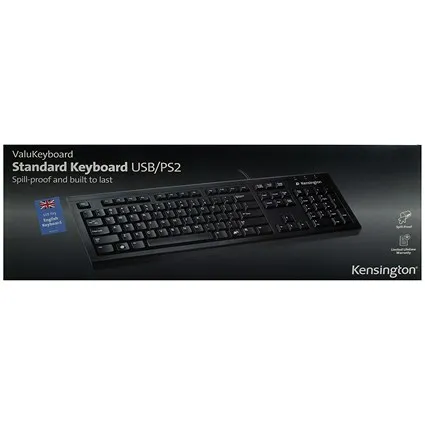 Kensington Value Keyboard, Wired, Black