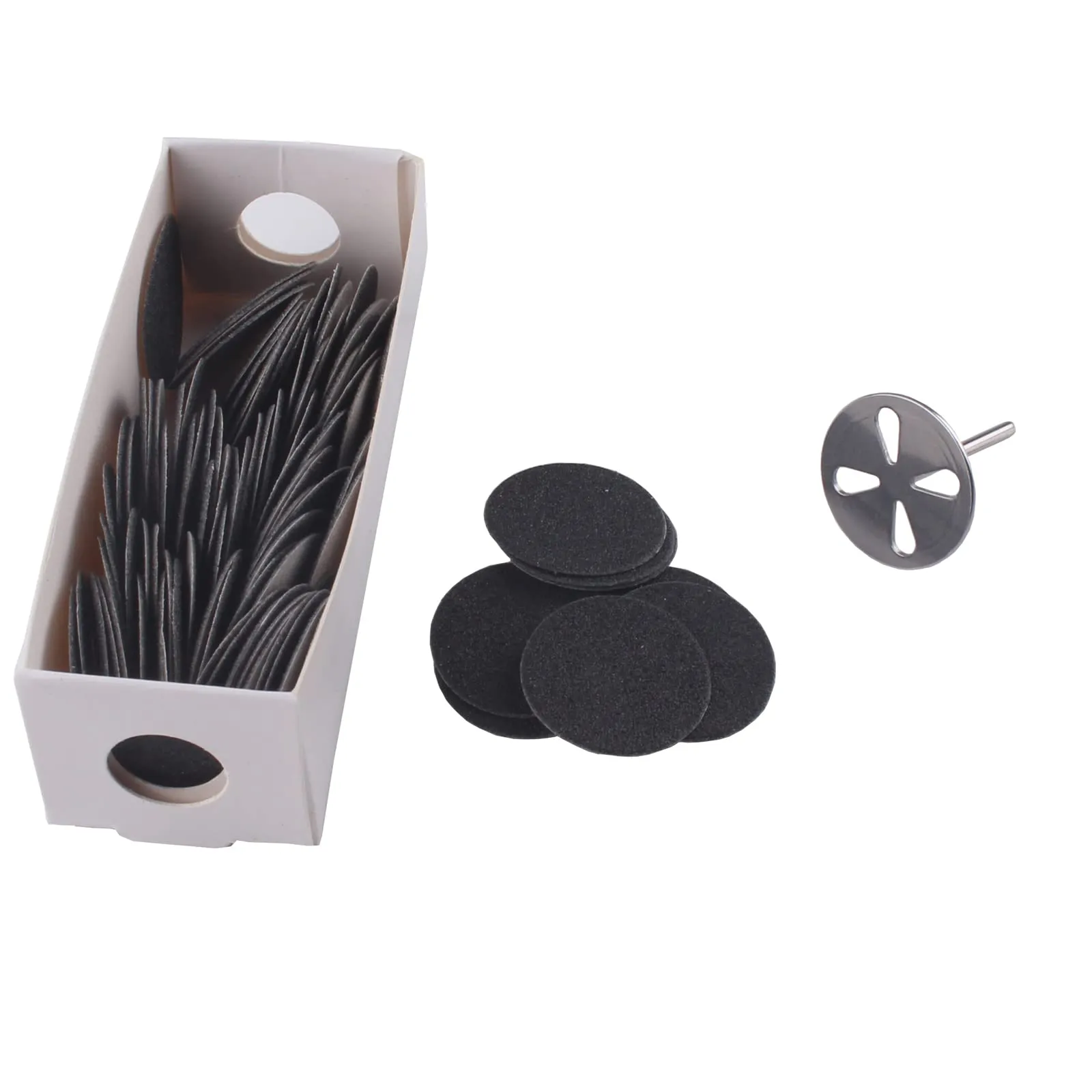 MZCMSL 100pcs Sandpaper Disc and 1pcs Metal Bit, 3/32 Shank Pedicure Sanding Disc Bit for Dead Skin Callus Electric Foot File #1