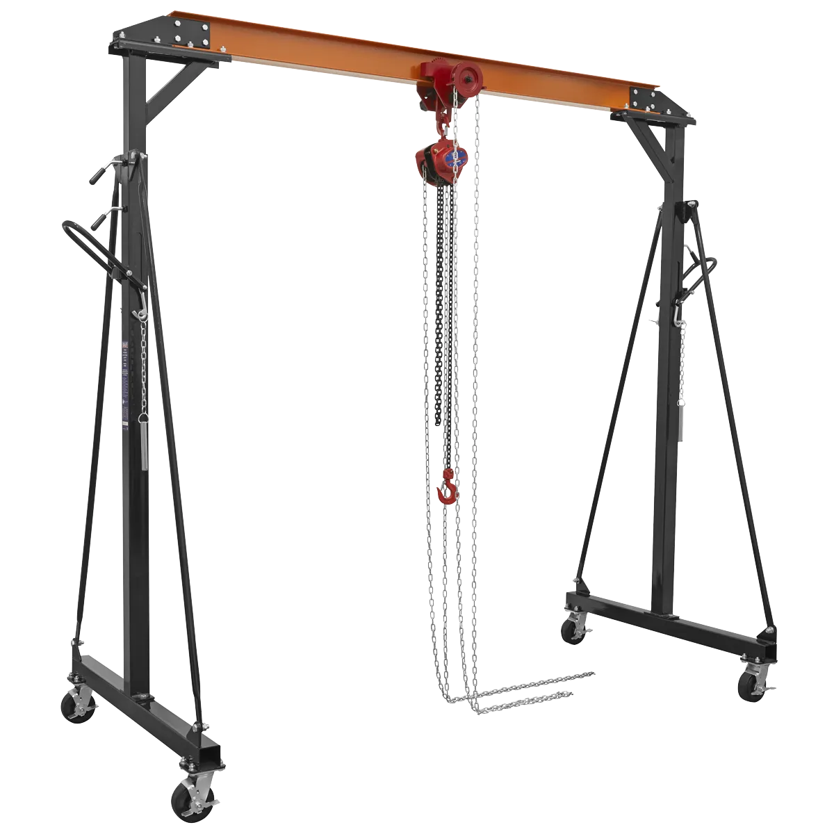 Portable Adjustable Gantry Crane with Geared Trolley Combo 1 Tonne