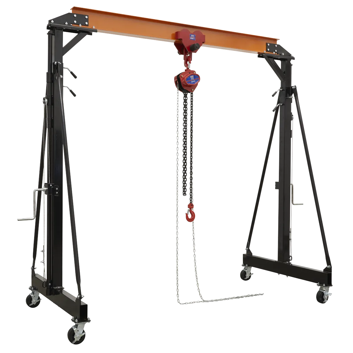 Portable Adjustable Gantry Crane with Geared Trolley Combo 2 Tonne