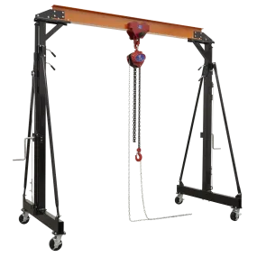 Portable Adjustable Gantry Crane with Geared Trolley Combo 2 Tonne