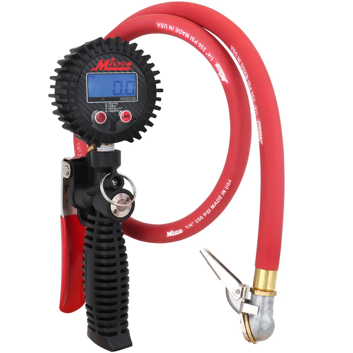 Pro Digital Tire Inflator/Pressure Pistol Grip Gauge - Ball Foot Air Chuck w/Clip, 36