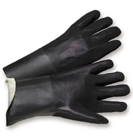PVC Gloves 14 inch with Sandpaper Finish (Sold by Dozen) Men's Size Only