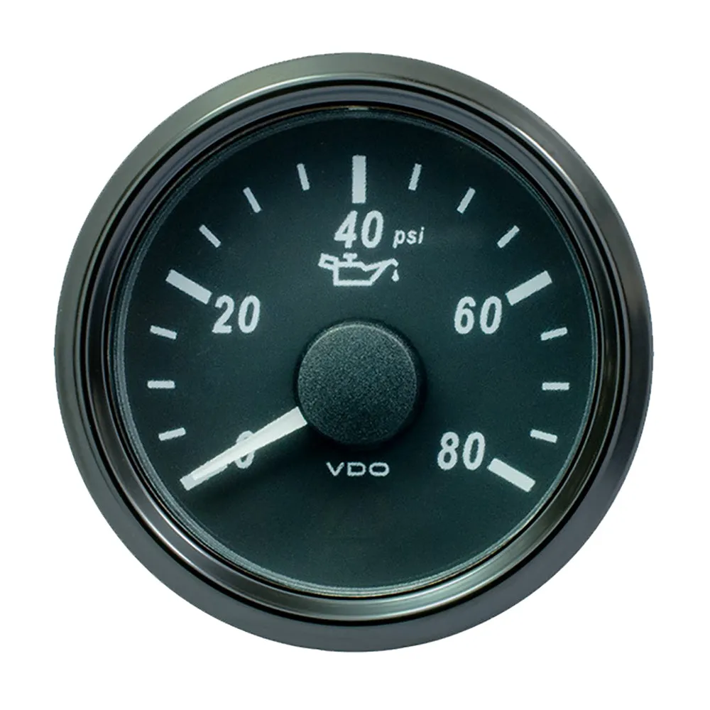 VDO SingleViu 52mm (2-1/16) Oil Pressure Gauge - 80 PSI - 0-180 Ohm [A2C3833190030]